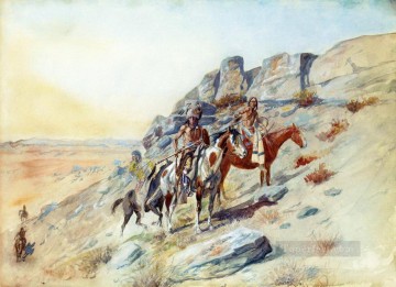 sighting the enemy Charles Marion Russell Oil Paintings
